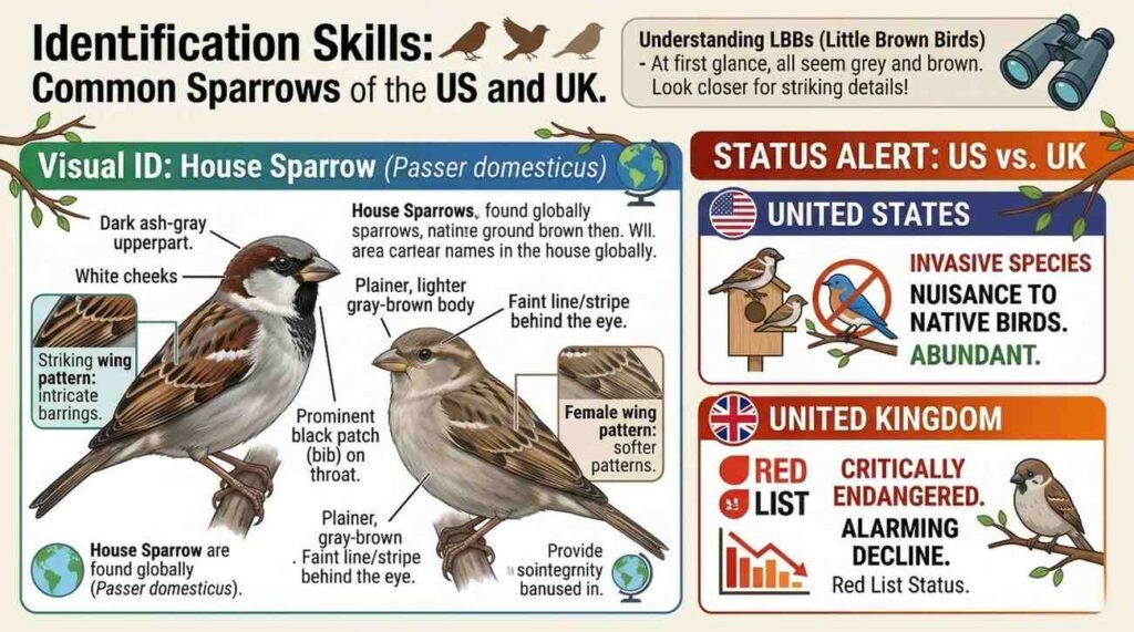 Identification Skills: Common Sparrows of the US and UK