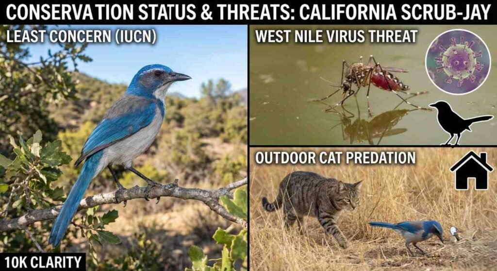 The California Scrub-Jay: A Complete Guide to the West Coast’s Most Intelligent Bird Conservation Status and Threats