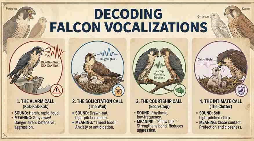 Decoding the Sounds: 4 Common Falcon Vocalizations