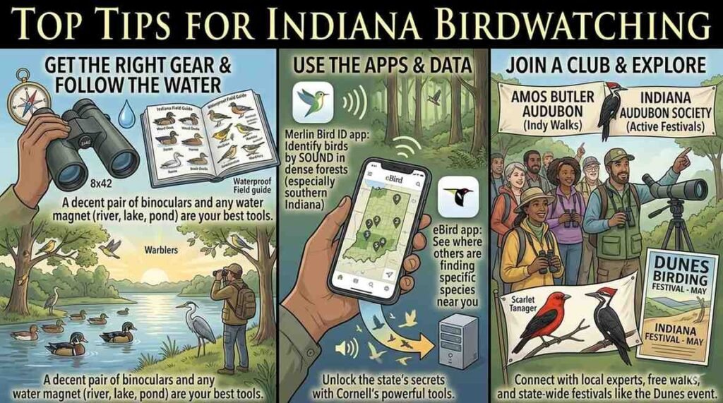 The Birds of Indiana: A Complete Guide to the Crossroads of Migration 9. Tips for Indiana Birdwatching