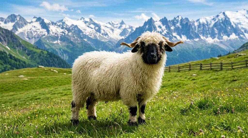 The Ultimate Guide to Valais Blacknose Sheep: Care, Cost, and Characteristics Close up of Valais blacknose sheep face and horns